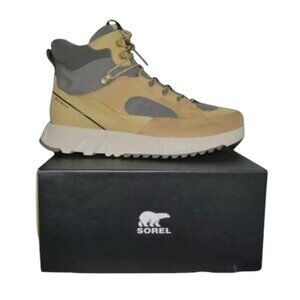 Sorel Waterproof Ankle Boots Men's Size 12 Hunting Hiking Trail Wheat/Green